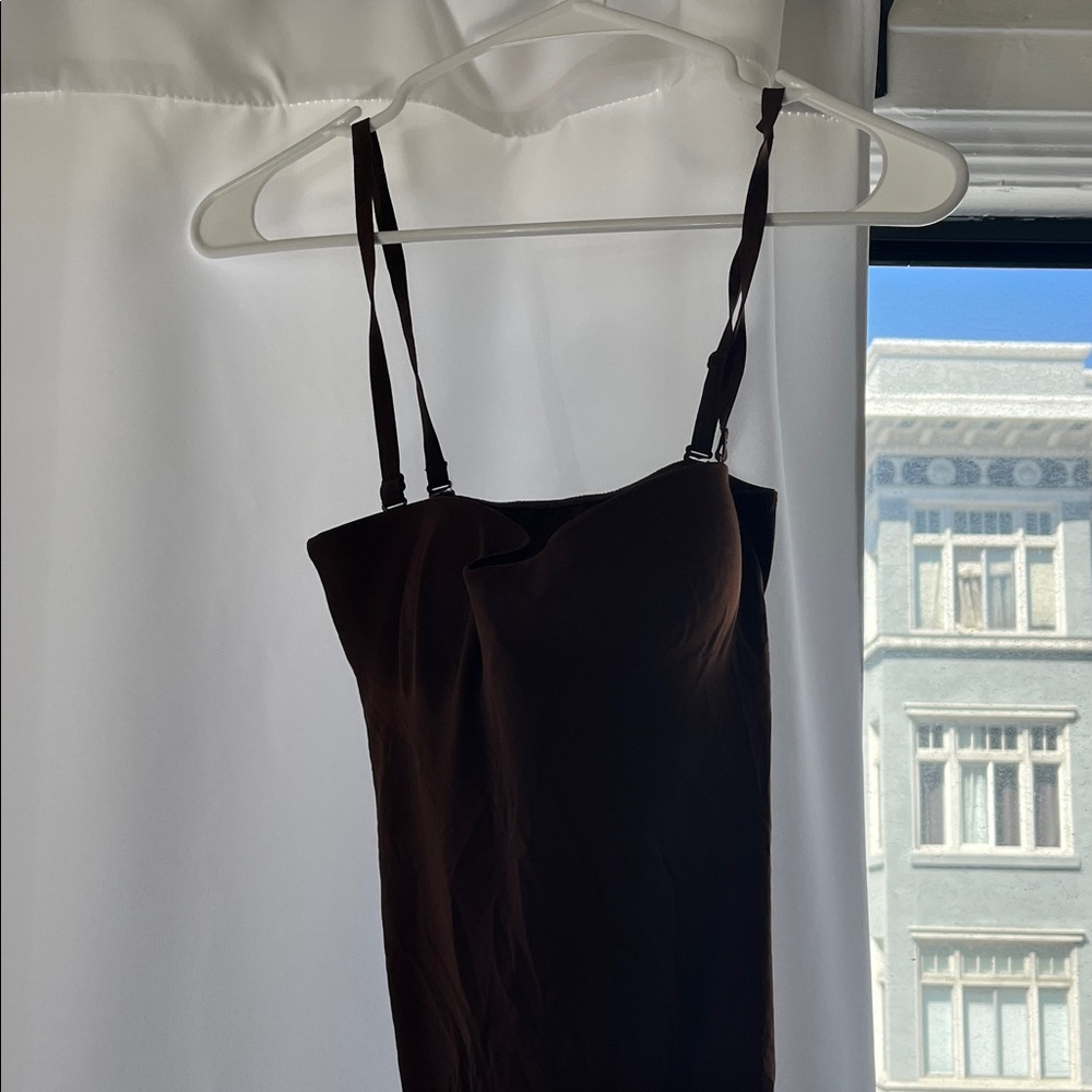 SKIMS Chocolate Spaghetti Strap Bodysuit